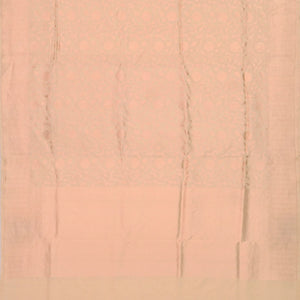 Beige Handloom Banarasi Silk Saree With Floral Motifs