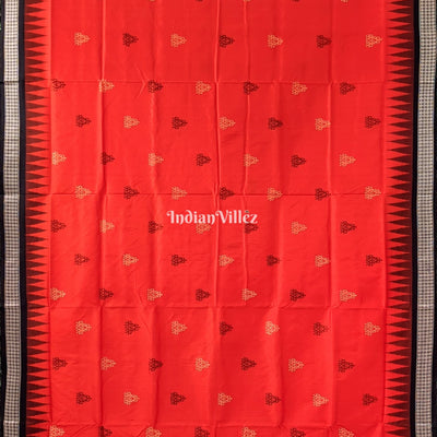 Orange Tribal Doli Sawari Theme Sambalpuri Bomkai Silk Saree