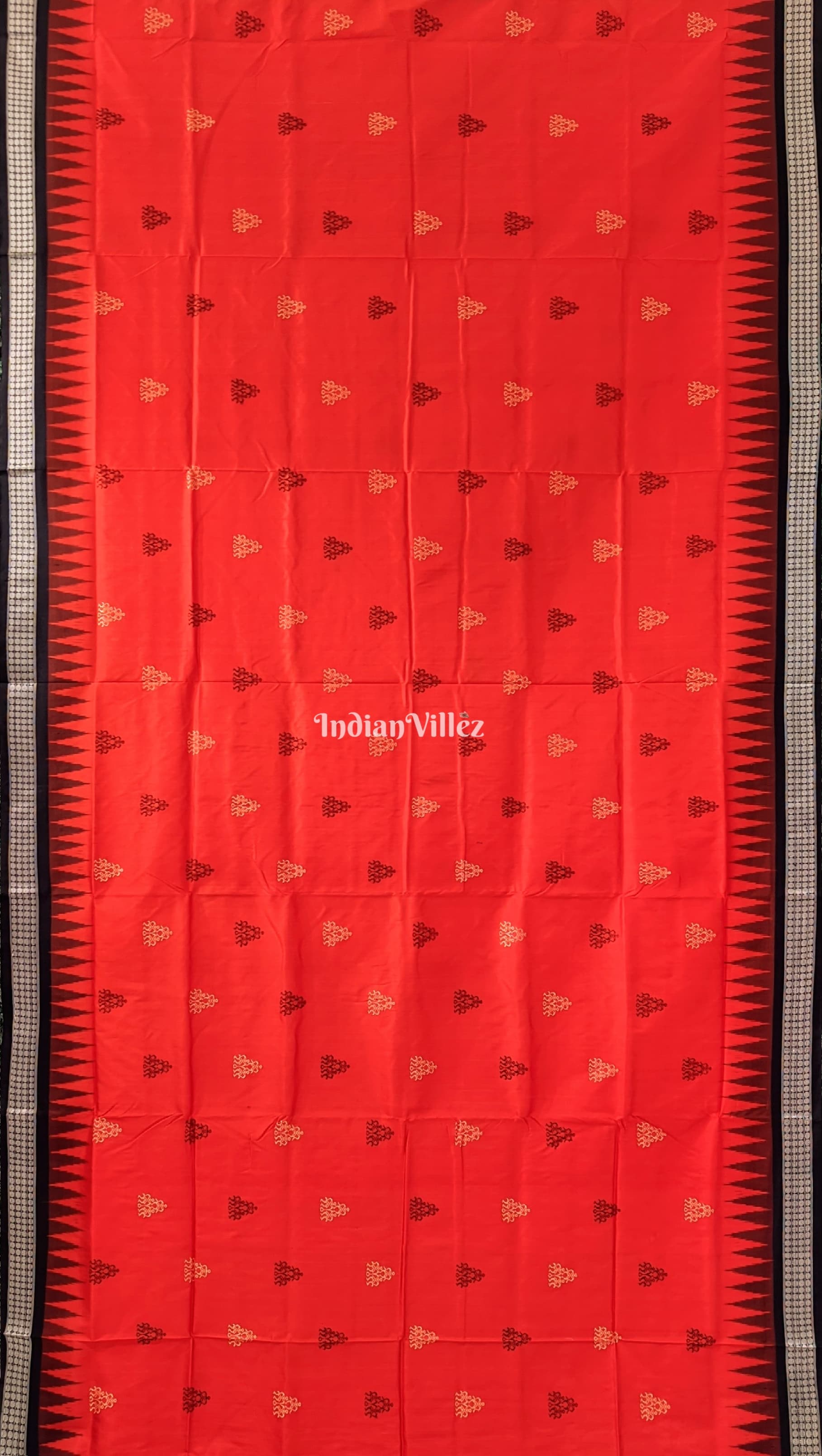 Orange Tribal Doli Sawari Theme Sambalpuri Bomkai Silk Saree