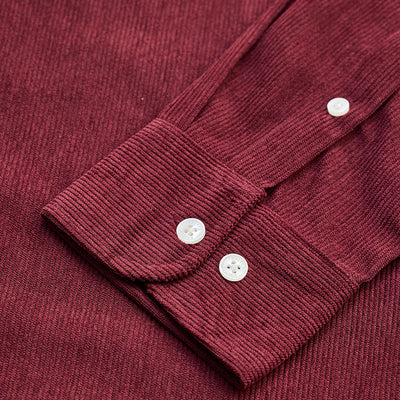 Maroon Slim Fit Corduroy Shirt