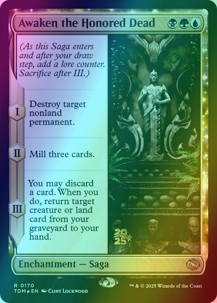 Awaken the Honored Dead [170s] [Prerelease] [Tarkir: Dragonstorm: Promos] [Foil]