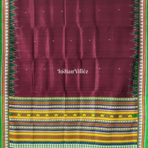 Wine Color Dongria Border Contemporary Silk Saree