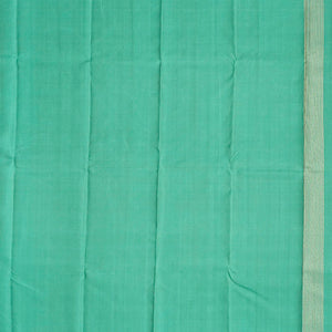 Shadow Green Handloom Kanchipuram Silk Saree With Zari Stripes