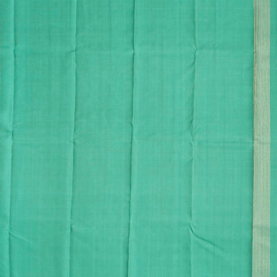Shadow Green Handloom Kanchipuram Silk Saree With Zari Stripes