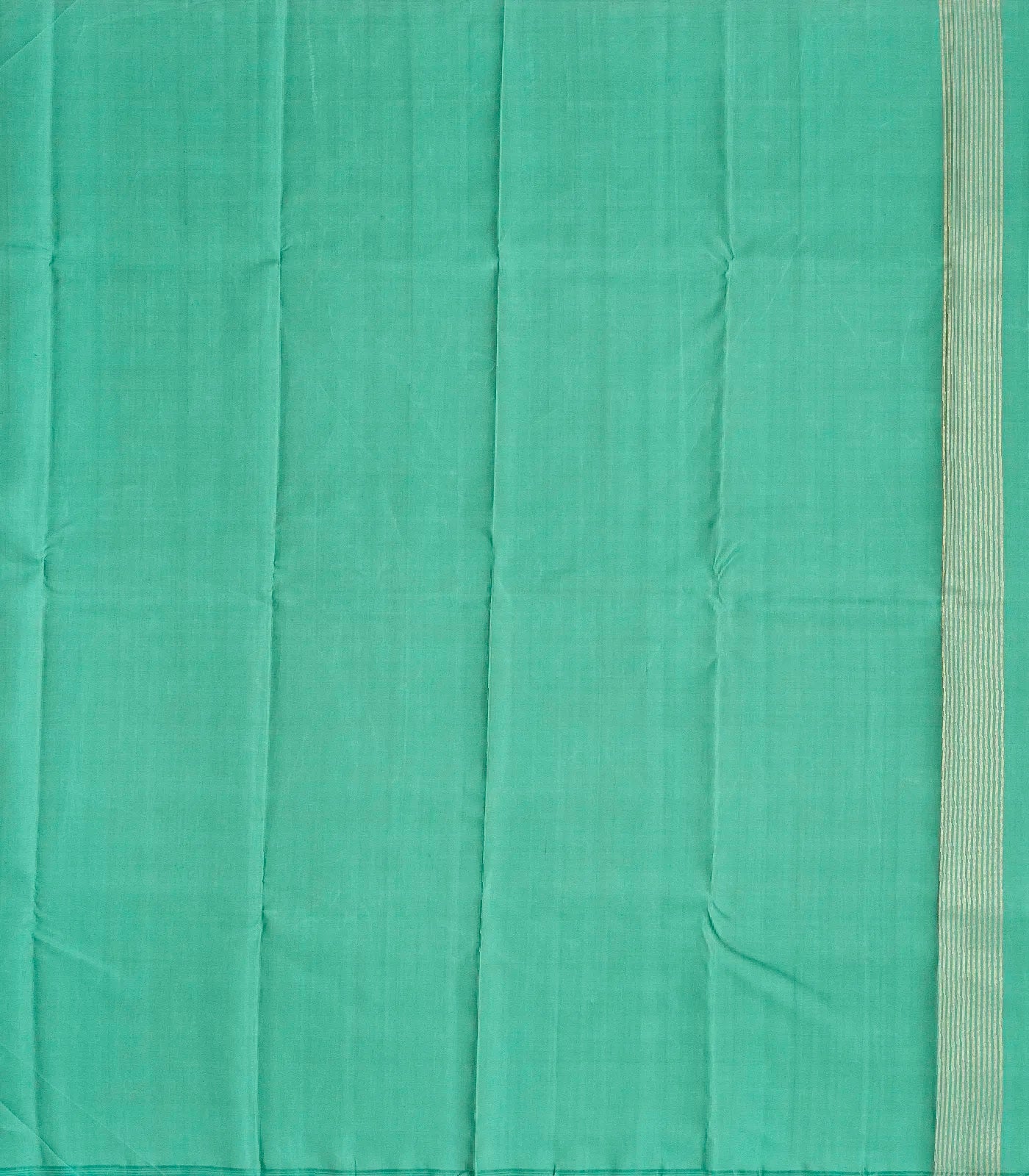 Shadow Green Handloom Kanchipuram Silk Saree With Zari Stripes