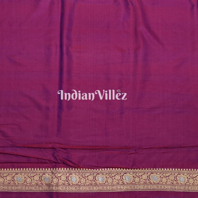 Purple Designer Banarasi Katan Silk Saree with Golden & Silver Work