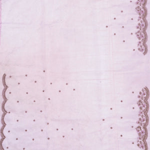 Lavender Woven Banarasi Glass Tissue Saree Embroidered With Floral Motifs