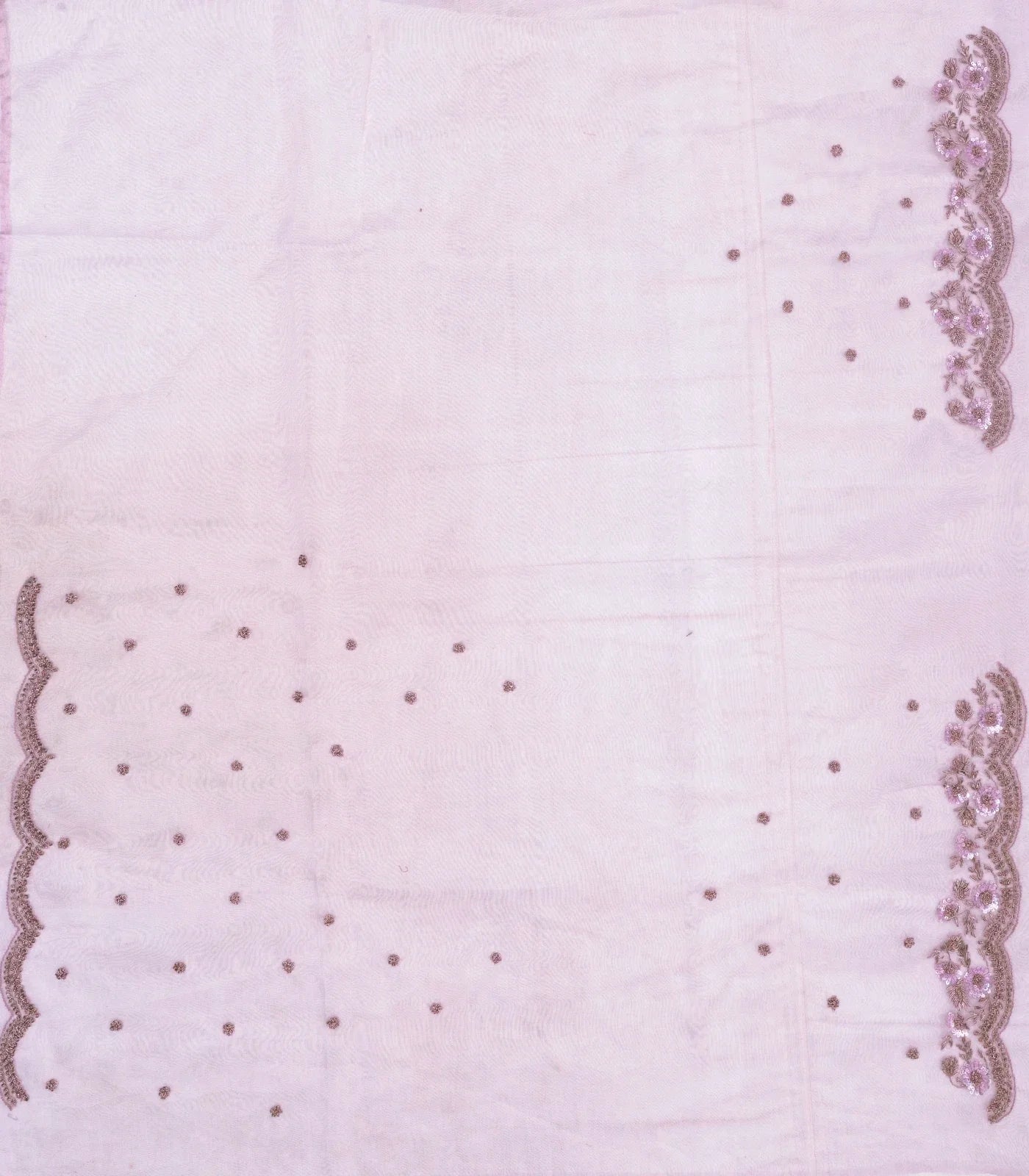 Lavender Woven Banarasi Glass Tissue Saree Embroidered With Floral Motifs
