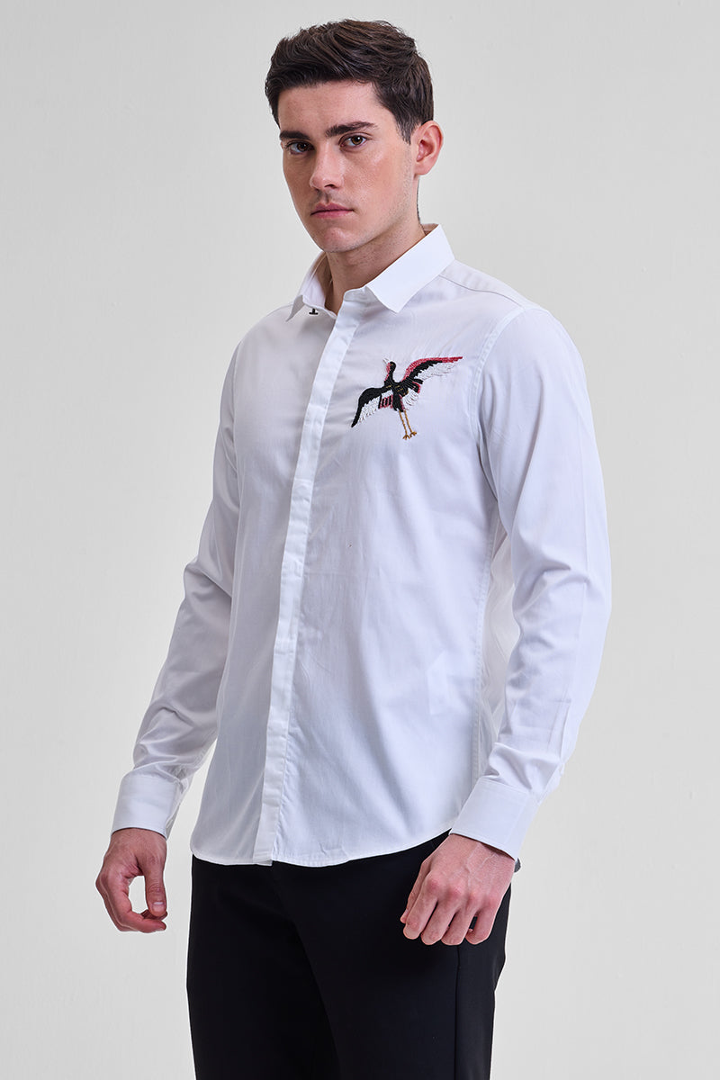 White Embellished Shirt