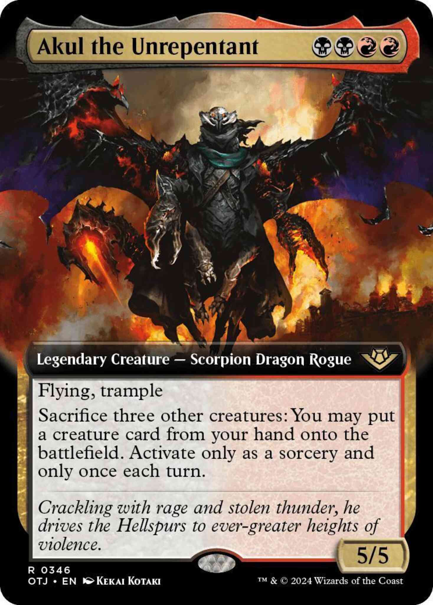 Akul the Unrepentant [346] [Extended Art] [Outlaws of Thunder Junction] [Non-Foil]