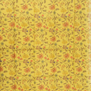 Mustard Handloom Tussar Silk Saree Printed With Diagonal Stripes