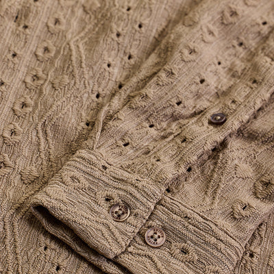 Beige Self-Design Shirt