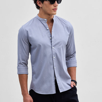 Light Grey Mandarin Shirt