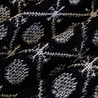 Black Geometric Crochet Shirt