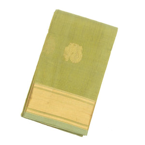 Cardamom Green Handloom Kanchi Cotton Saree With Annam Buttas