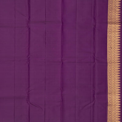Magenta Handloom Kanchipuram Silk Saree With Butter Fly Buttas