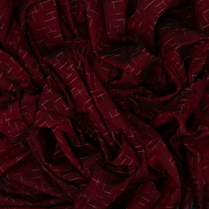 Maroon Handloom Orissa Cotton Saree With Green Border