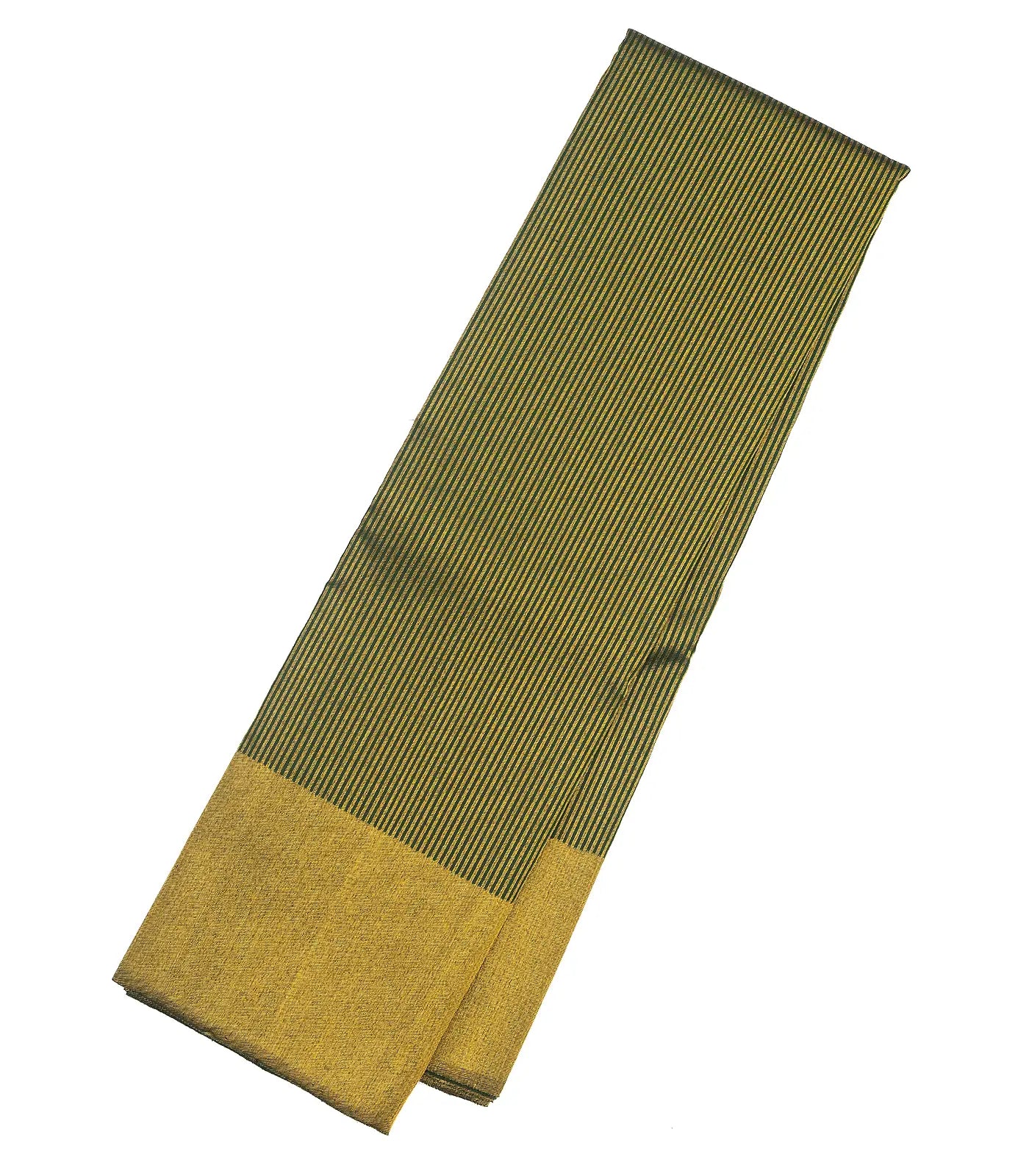 Dark Green Handloom Kanchipuram Silk Saree With Zari Stripes