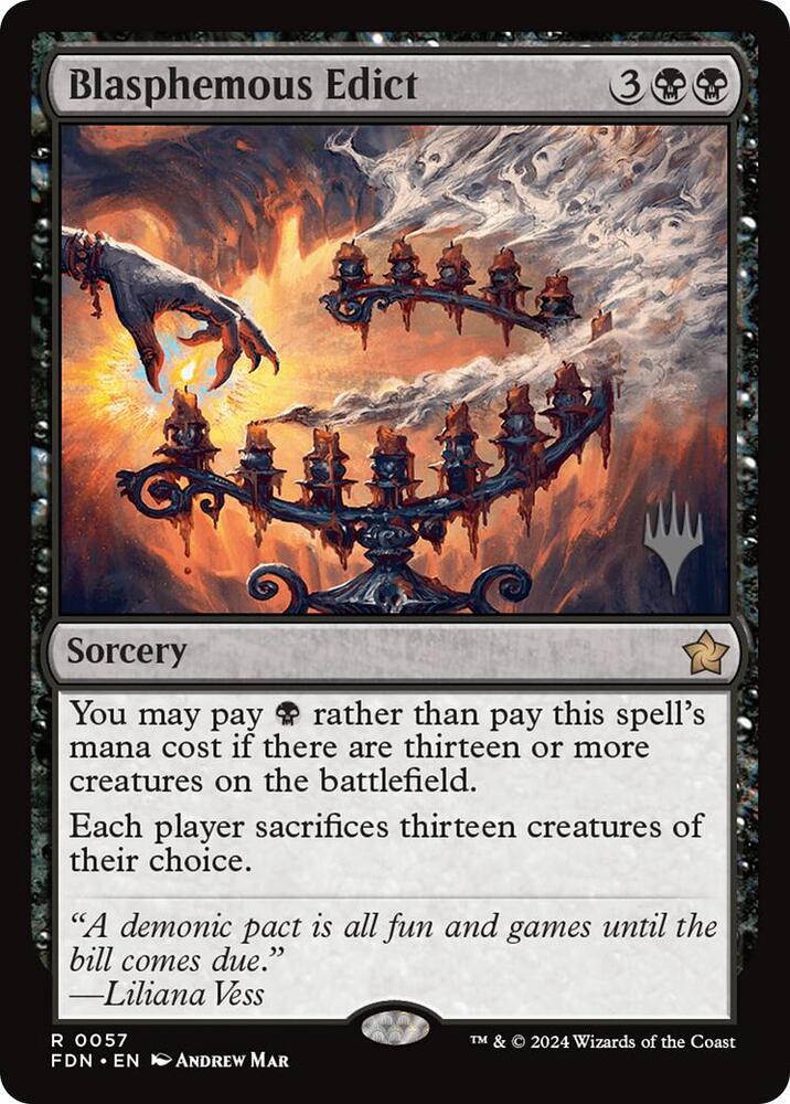 Blasphemous Edict [57p] [Promo Pack] [Foundations: Promos] [Non-Foil]