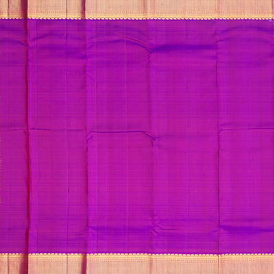 Purple Handloom Kanchipuram Silk Saree With Checks & Buttas