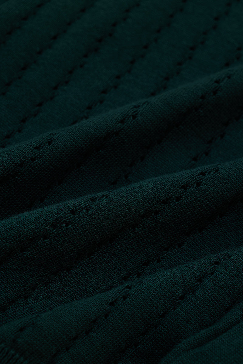 Dark Green Knitted Polo T-Shirt