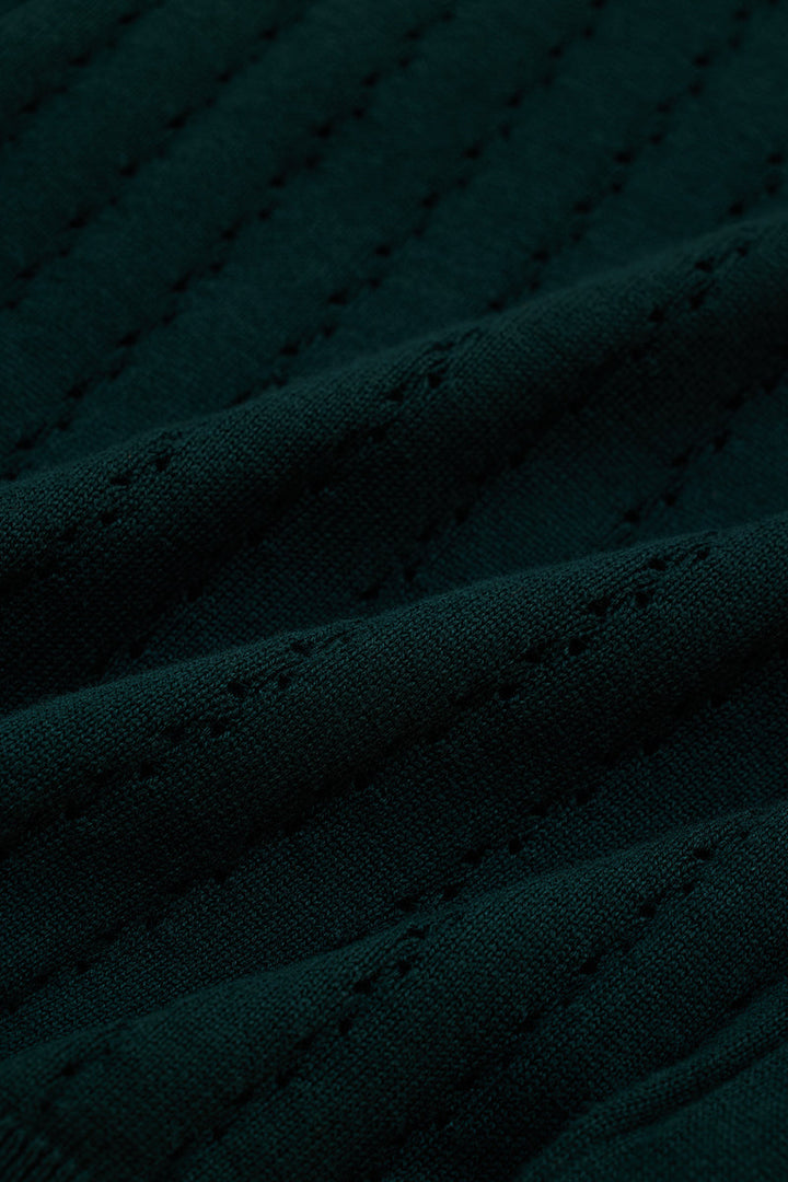 Dark Green Knitted Polo T-Shirt