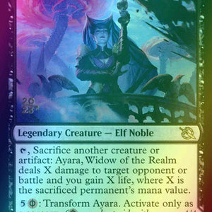 Ayara, Widow of the Realm // Ayara, Furnace Queen [90s] [Prerelease] [March of the Machine: Promos] [Foil]