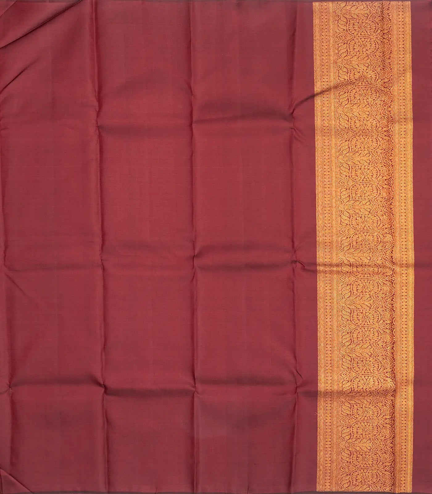 Bottle Green Handloom Kanchipuram Korvai Rising Border Silk Saree With Stripes