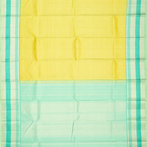 Light Green Handloom Kanchipuram Silk Saree With Zari Stripes
