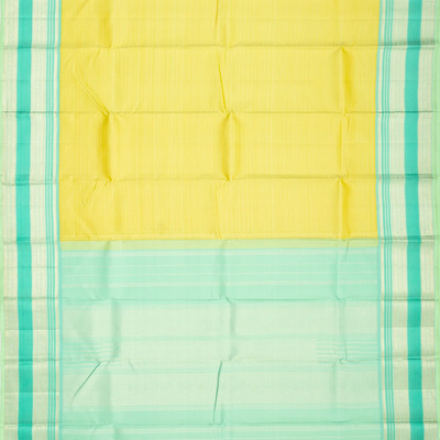 Light Green Handloom Kanchipuram Silk Saree With Zari Stripes