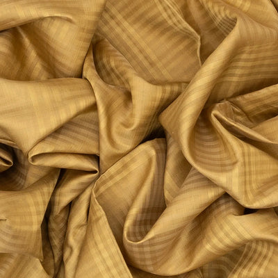 Beige Handloom Kora Silk Saree With Checks & Black Border