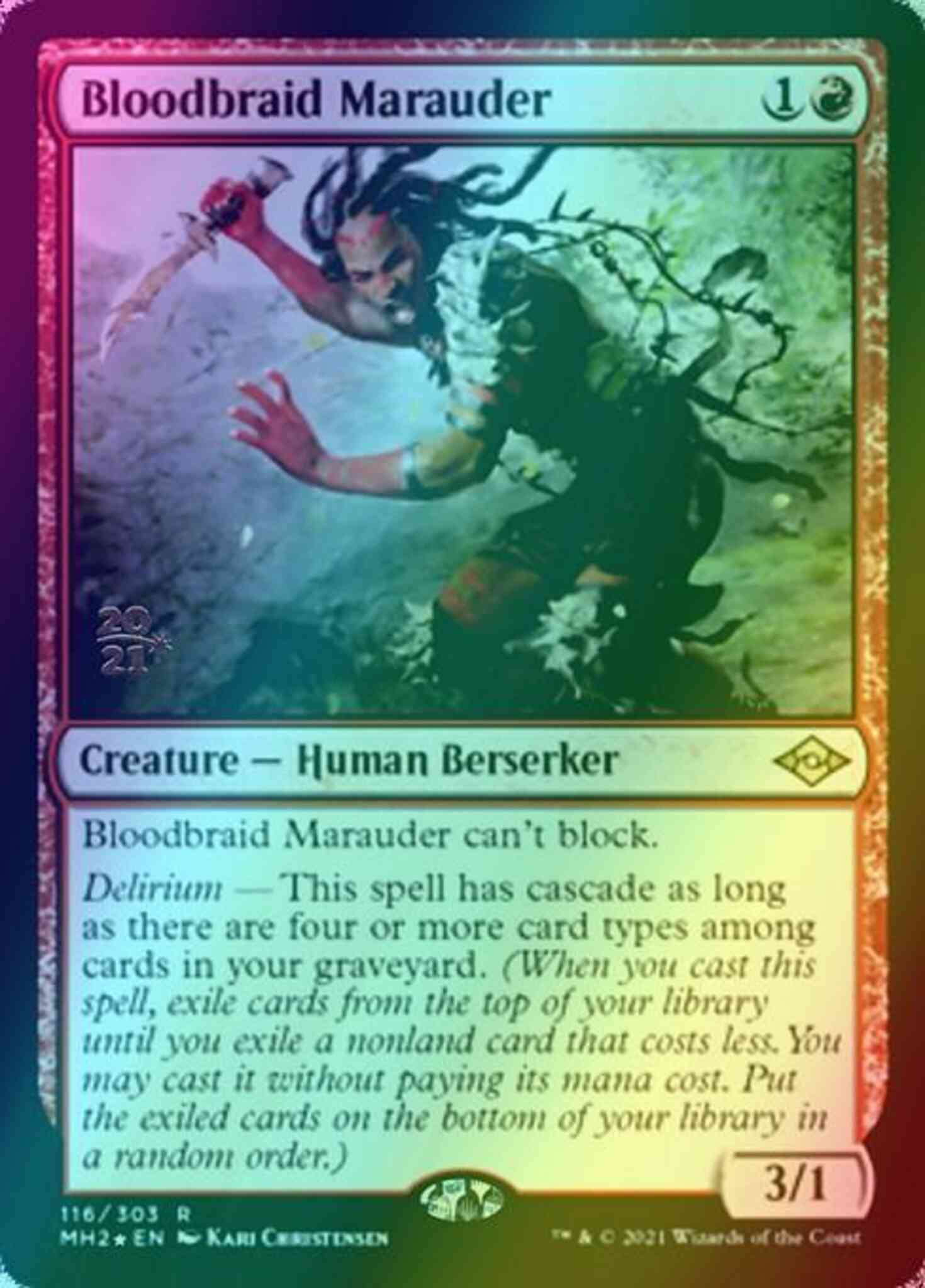 Bloodbraid Marauder [Prerelease] [116S] [Modern Horizons 2 Promos] [Foil]