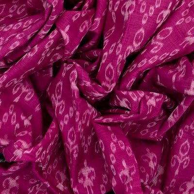 Pink Orissa Cotton Saree With Tie & Dye And Floral Motifs