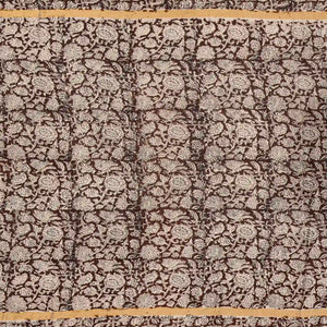 Off White Woven Kalamkari Printed Cotton Saree