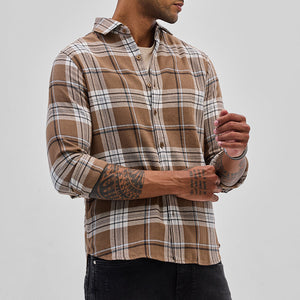 Brown Checks Slim Fit Shirt