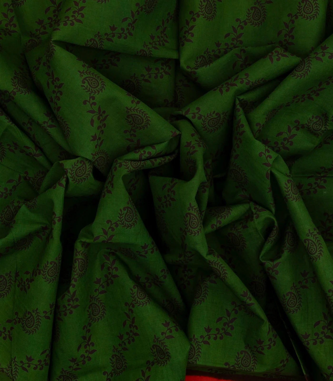 Dark Green Sungudi Cotton Saree With Floral Motifs