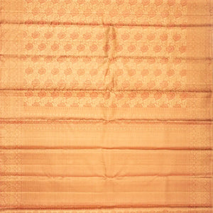 Peach Handloom Kanchipuram Tissue Silk Saree With Meena Floral Motifs