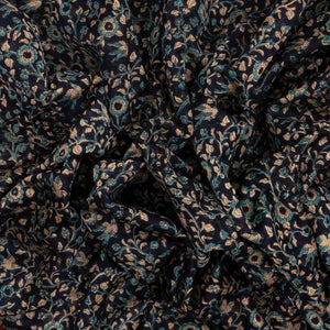 Indigo Woven Chanderi Cotton Saree With Red Border