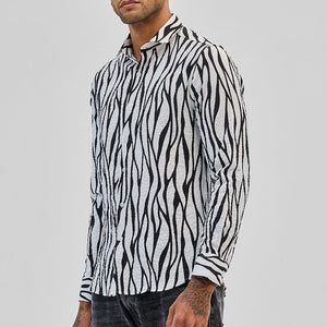 White Abstract Printed Shirt