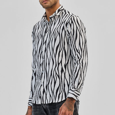 White Abstract Printed Shirt