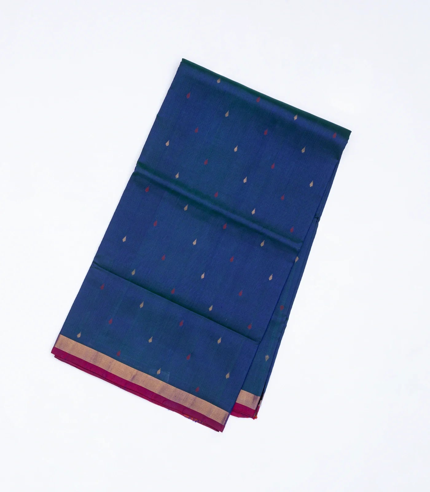 Ink Blue Handloom Uppada Silk Saree With Droplet Buttas