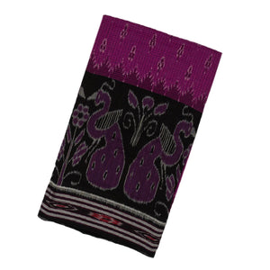 Magenta Handloom Orissa Cotton Saree With Black Border