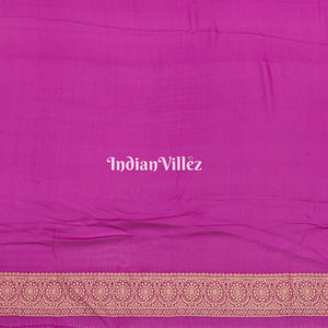 Purple Flower Theme Banarasi  Khaddi Georgette Saree