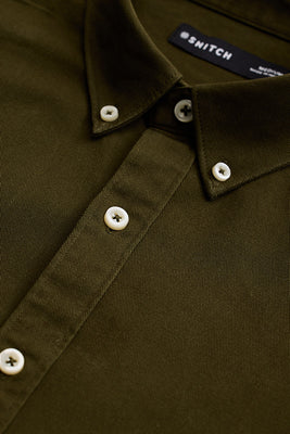 Olive Solid Twill Shirt