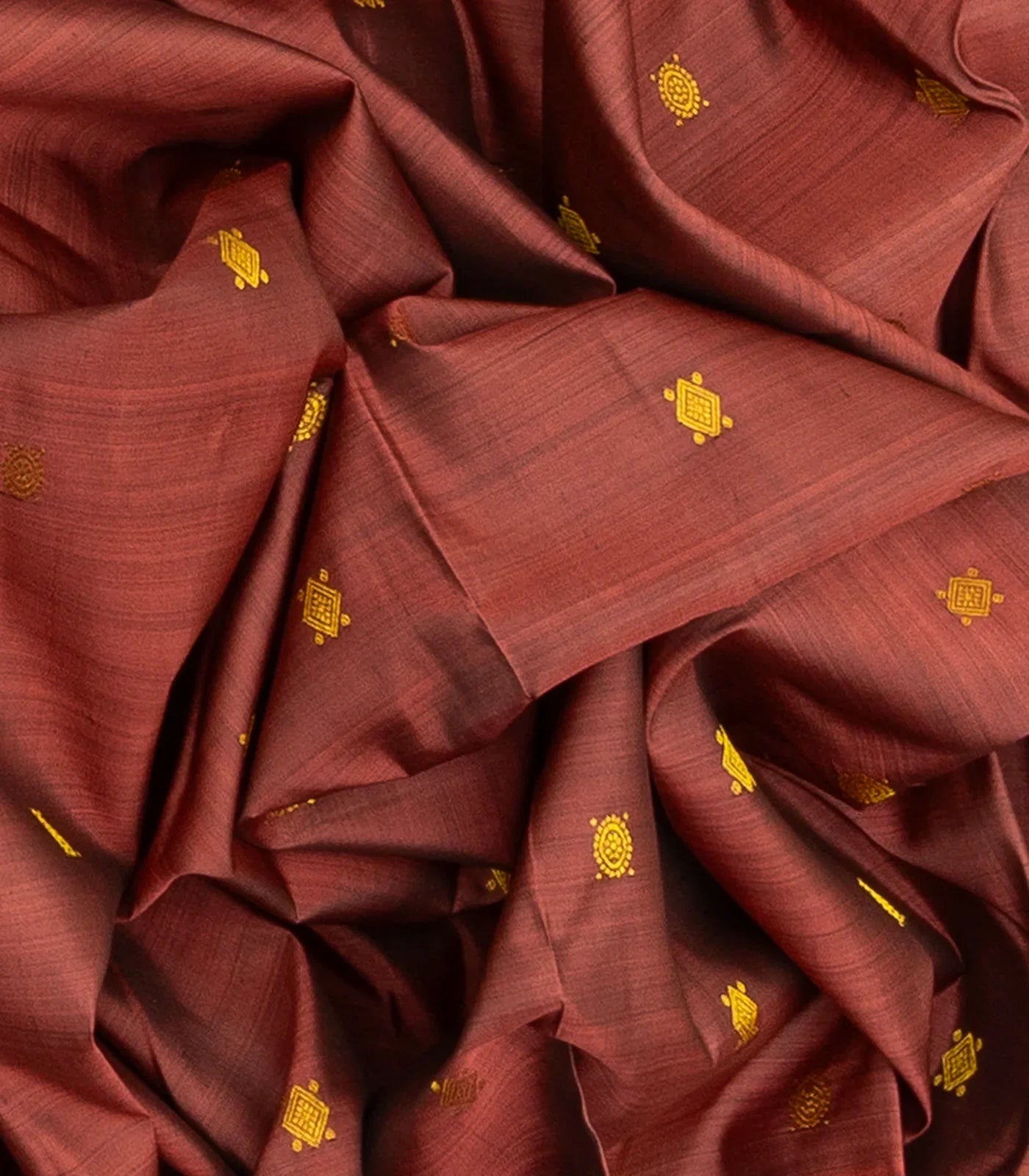 Chestnut Pink Handloom Kanchipuram Silk Saree With Diamond Buttas