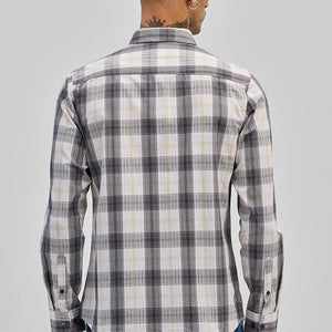 Grey Checks Slim Fit Shirt