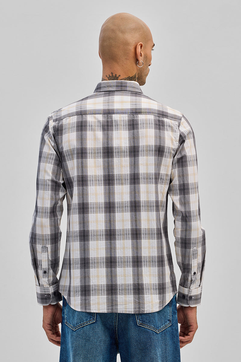 Grey Checks Slim Fit Shirt