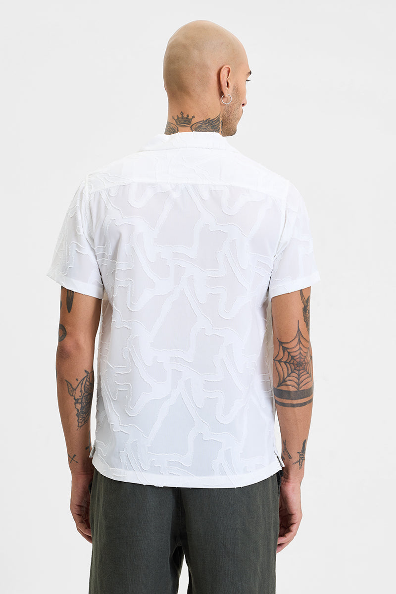 White Abstract Box Fit Shirt