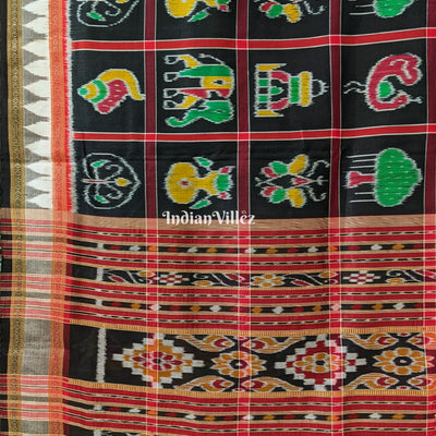 Black Nabakothi Khandua Silk Saree