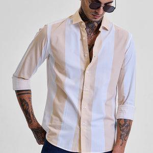 Yellow Stripes Slim Fit Shirt